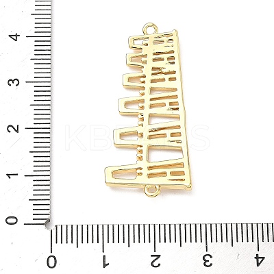 Brass Hollow Trapezoid Connector Charms KK-P345-14G-1