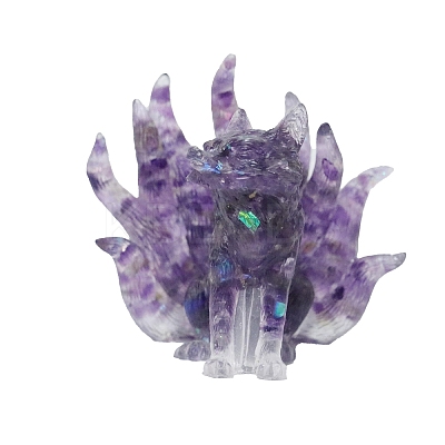 Resin Nine-tailed Fox Display Decoration PW-WG76171-02-1