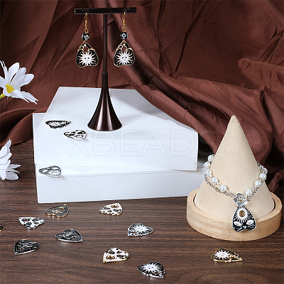 32Pcs 8 Styles Alloy Enamel Pendants ENAM-SC0005-13A-1
