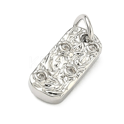 Five Elements Theme Brass Micro Pave Clear Cubic Zirconia Charms KK-F934-02E-P-1