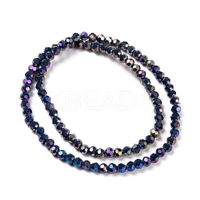 Round Full Rainbow Plated Faceted(32 Facets) Electroplate Glass Beads Strands X-EGLA-J130-FR15-1