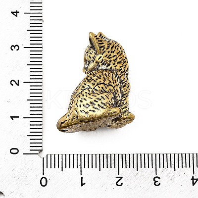 Brass Cat Miniature Figurines Statues for Home Office Desktop Ornament KK-S335-04AB-A-1
