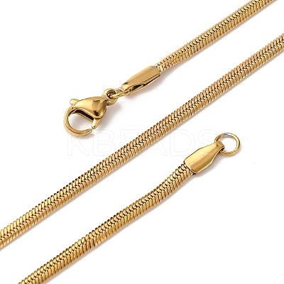 2.5MM 304 Stainless Steel Flat Snake Chain Necklaces NJEW-P338-05G-1