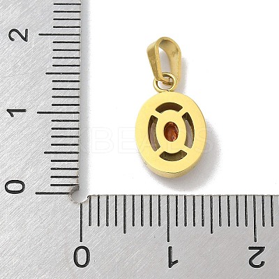 Ion Plating(IP) 304 Stainless Steel Micro Pave Cubic Zirconia Pendants STAS-Z107-05G-06-1