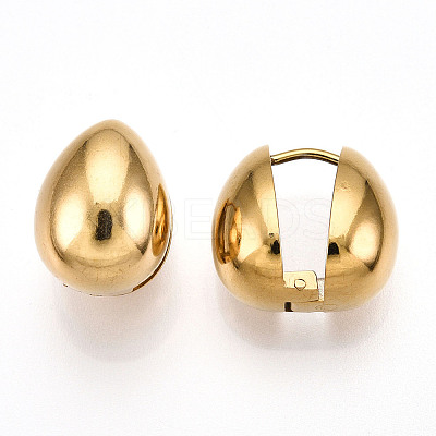 Ion Plating(IP) 304 Stainless Steel Hoop Earrings EJEW-C124-01A-G-1