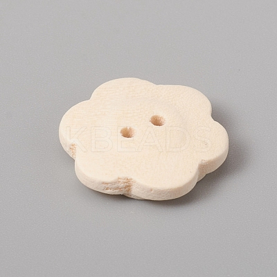 2-Hole Natural Wood Buttons WOOD-E010-16-1