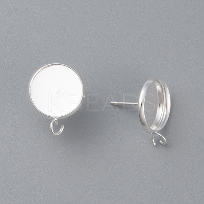 304 Stainless Steel Stud Earring Settings X-STAS-H380-B-13S-1