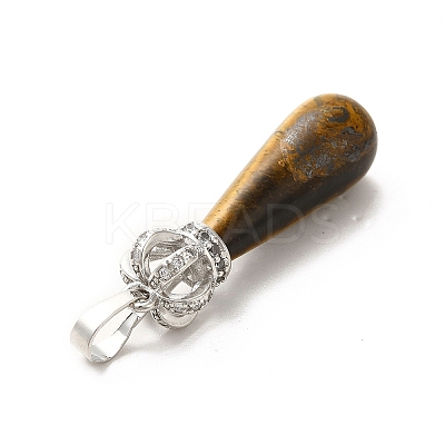 Natural Tiger Eye Pendants G-G976-01P-16-1