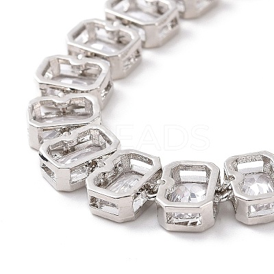 Clear Cubic Zirconia Tennis Bracelet BJEW-E015-02P-1