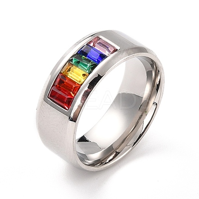 Rainbow Pride Finger Ring RJEW-M140-02P-1