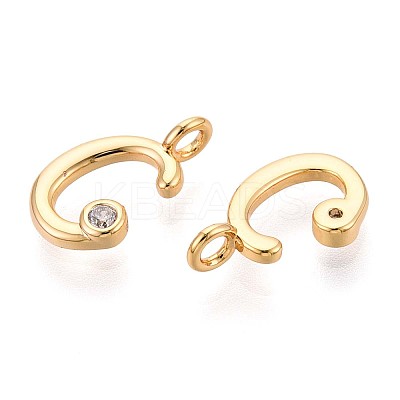 Brass Micro Pave Cubic Zirconia Charms KK-N263-97G-C-1