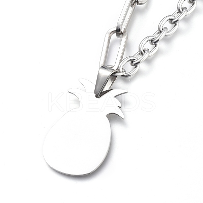Non-Tarnish 304 Stainless Steel Paperclip Chains & Cable Chain Jewelry Sets SJEW-K153-54P-1