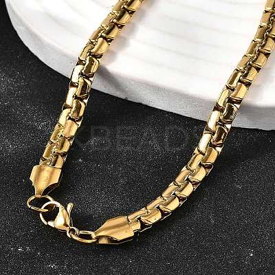 201 Stainless Steel Box Chain Necklaces for Men STAS-V011-01B-G-1-1