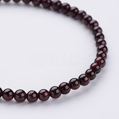 Natural Garnet Beaded Stretch Bracelets BJEW-JB02459-05-1