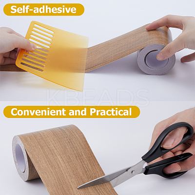 1 Roll PVC Imitation Wood Grain Adhesive Tape DIY-GF0008-40C-1
