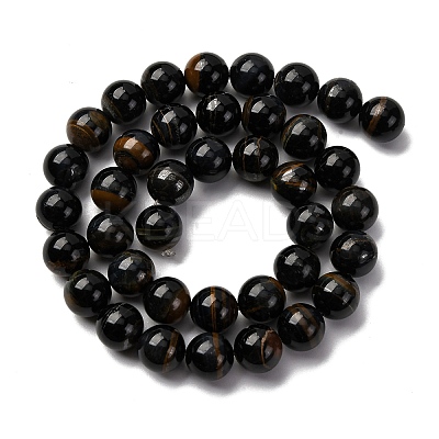 Dyed Natural Blue Tiger Iron Beads Strands G-G286-A03-10mm-1