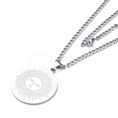 Non-Tarnish 201 Stainless Steel Pendant Necklaces NJEW-C042-05P-1