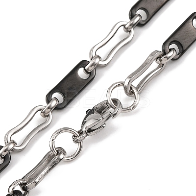201 Stainless Steel Oval Links Chain Necklace NJEW-F222-38EBP-02-1