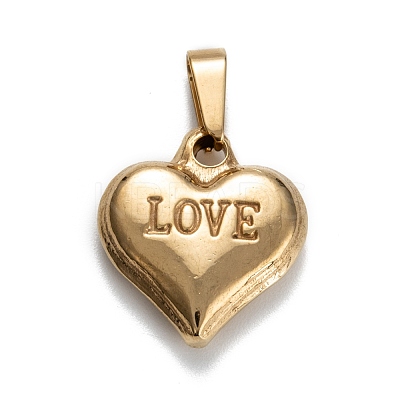 Valentine's Day 201 Stainless Steel Charms STAS-I159-02C-G-1
