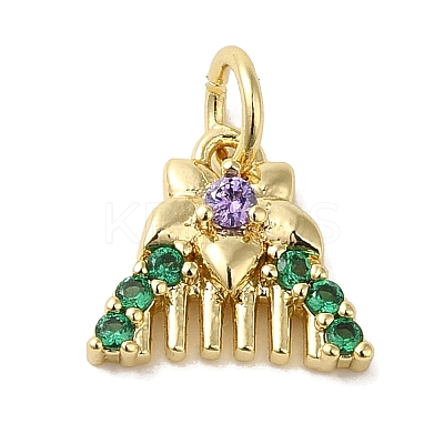 Brass Micro Pave Colorful Cubic Zirconia Pendants KK-R162-022C-G-1