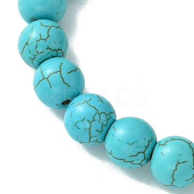 Dyed Synthetic Howlite Elephant Stretch Bracelets BJEW-JB01338-1