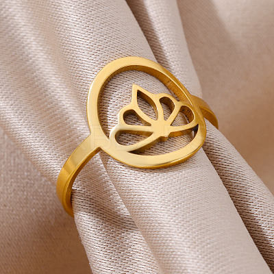 Personality Special-Interest 304 Stainless Steel Finger Rings for Women FS-WG32BFC-04-1
