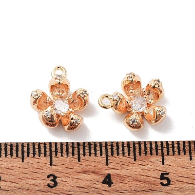 Brass Micro Pave Cubic Zirconia Charms X-KK-F871-34G-1