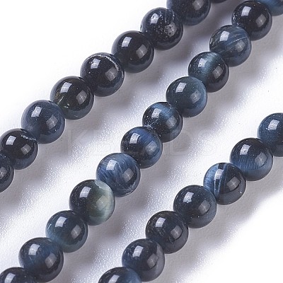Natural Tiger Eye Beads Strands G-P428-01A-4mm-1