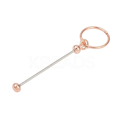 Iron Bar Beadable Keychain Clasps AJEW-R004-02RG-1