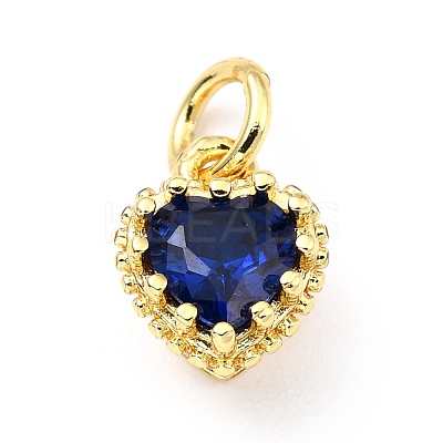 Brass Micro Pave Mixed Color Cubic Zirconia Pendants ZIRC-D120-02G-06-1