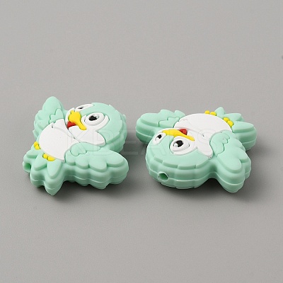 Bird Food Grade Eco-Friendly Silicone Beads SIL-WH0018-003H-1