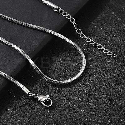 2MM 304 Stainless Steel Snake Chain Necklaces for Women Men STAS-V011-04D-P-1