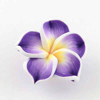 Handmade Polymer Clay 3D Flower Plumeria Beads LS-X-CLAY-Q192-20mm-04-1