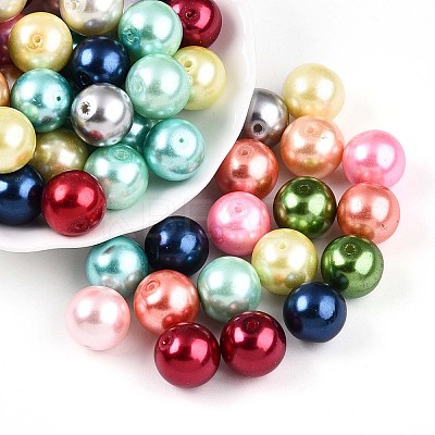 Baking Paint Pearlized Glass Pearl Beads HY-Q003-14mm-M01-1