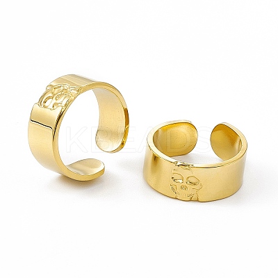 Ion Plating(IP) 304 Stainless Steel Cuff Ring for Women RJEW-C060-31G-1