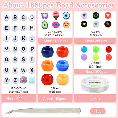 DIY Acrylic & Polymer Clay Beads Bracelets Jewelry Making Kits DIY-YW0010-79-1