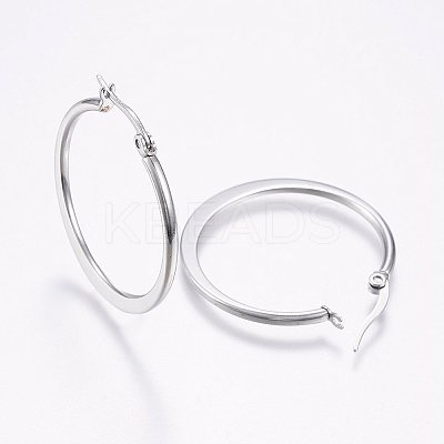 Tarnish Resistant 304 Stainless Steel Hoop Earrings LS-EJEW-F105-21P-1