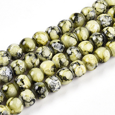 Baking Paint Glass Beads Strands DGLA-N003-6mm-A04-1