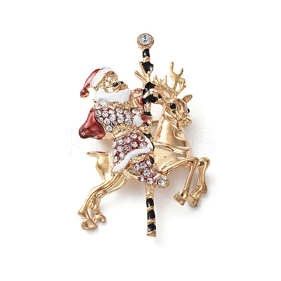 Christmas Theme Rhinestone Brooch Pin JEWB-D061-01KCG-02-1