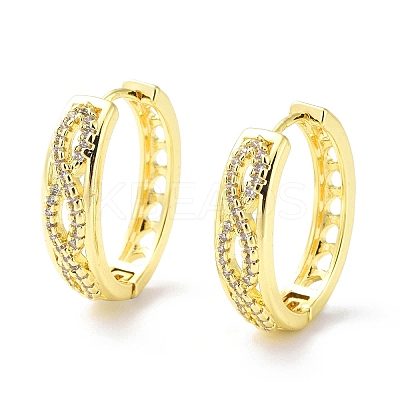 Clear Cubic Zirconia Infinity Heart Hoop Earrings EJEW-G333-18G-1