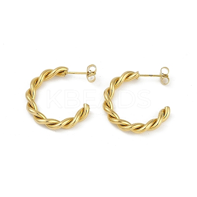 PVD Vacuum Plating 201 Stainless Steel Twist Stud Earrings for Women EJEW-F345-05G-1