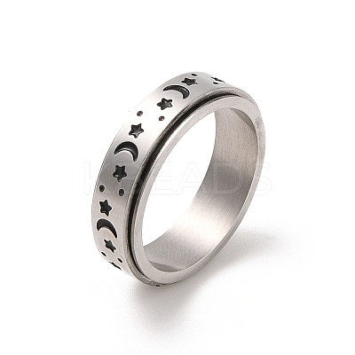 Non-Tarnish Rotatable 304 Stainless Steel Finger Ring RJEW-C071-07P-1