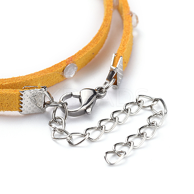 Faux Suede Cord Wrap Bracelets BJEW-JB04413-04-1