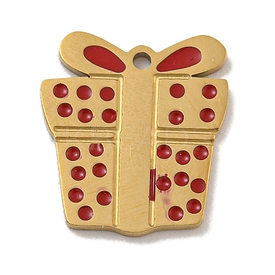 Christmas Theme 304 Stainless Steel Enamel Charms STAS-Z093-02C-1