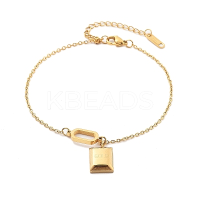 304 Stainless Steel Cable Chains Charm Bracelets for Women BJEW-U021-11G-1