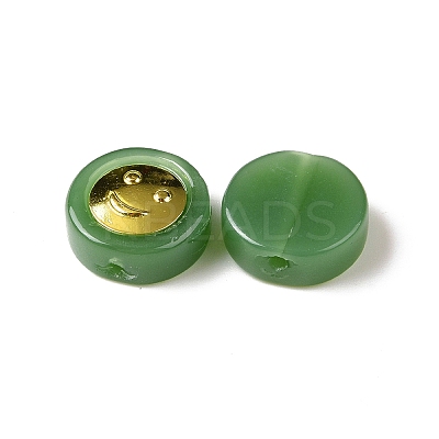 Transparent Spray Painted Glass Beads GLAA-I050-15F-1