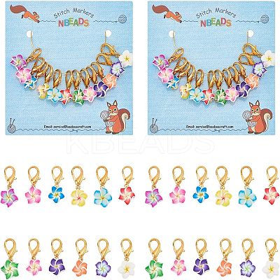 24Pcs Handmade Polymer Clay Flower Pendant Decorations HJEW-NB0001-58-1