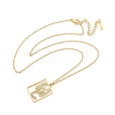 304 Stainless Steel Necklace NJEW-D330-01G-08-1