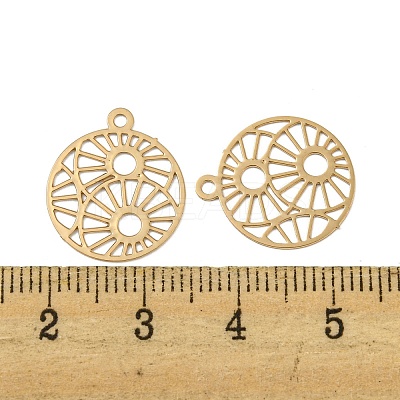 Brass Etched Metal Embellishments Connecotr Charms KKC-D001-11KCG-1