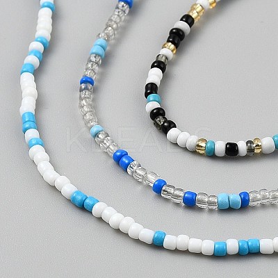 3Pcs 3 Colors Glass Seed Beads Waist Chain SEED-WH20816-001C-1